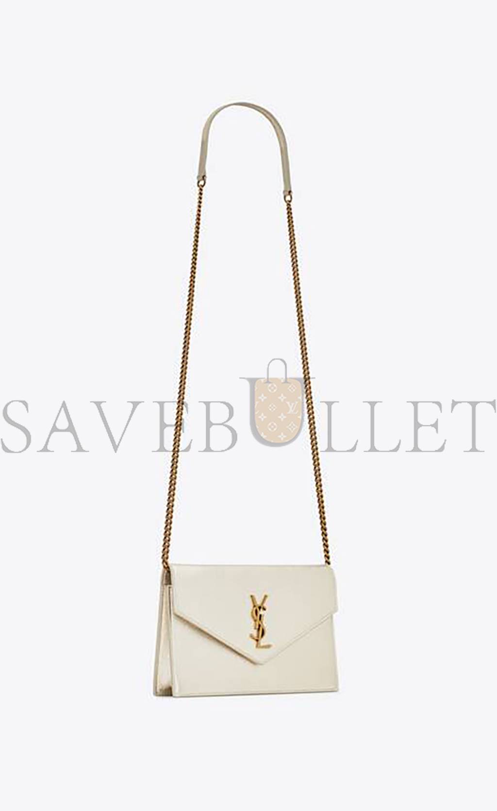 YSL CASSANDRE ENVELOPE CHAIN WALLET IN METALLIZED LEATHER 402031AAAGI7100 (19*12.5*3.5cm)