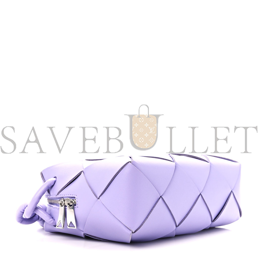 BOTTEGA VENETA LAMBSKIN MAXI INTRECCIO SMALL CASSETTE CAMERA BAG WISTERIA 1441907 (23*15*8cm)