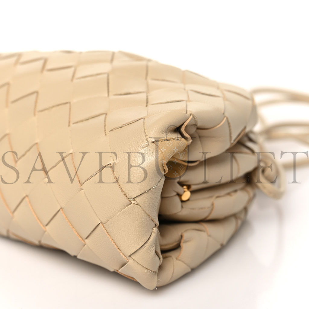 BOTTEGA VENETA NAPPA INTRECCIATO THE MINI POUCH PORRIDGE (22*16*5cm)