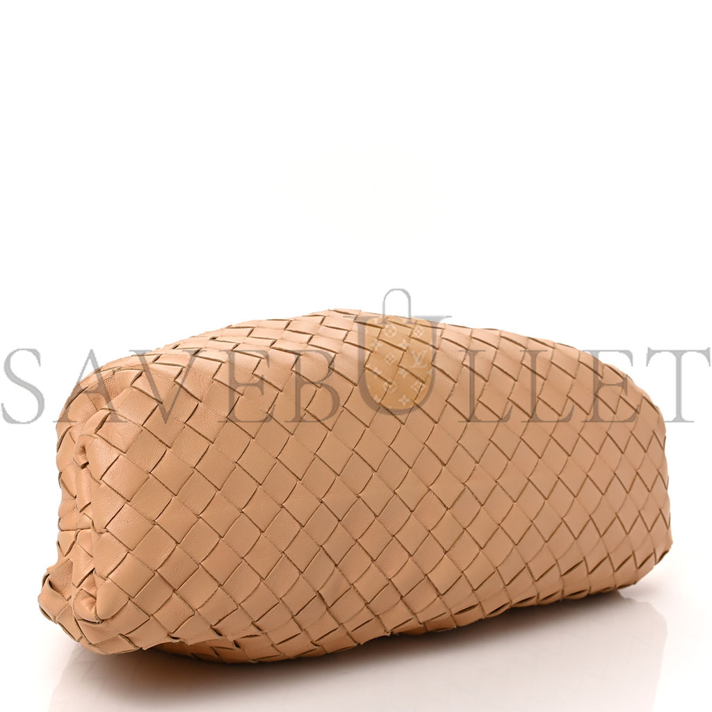 BOTTEGA VENETA NAPPA MAXI INTRECCIATO THE POUCH OVERSIZED CLUTCH ALMOND (38*22*8cm)