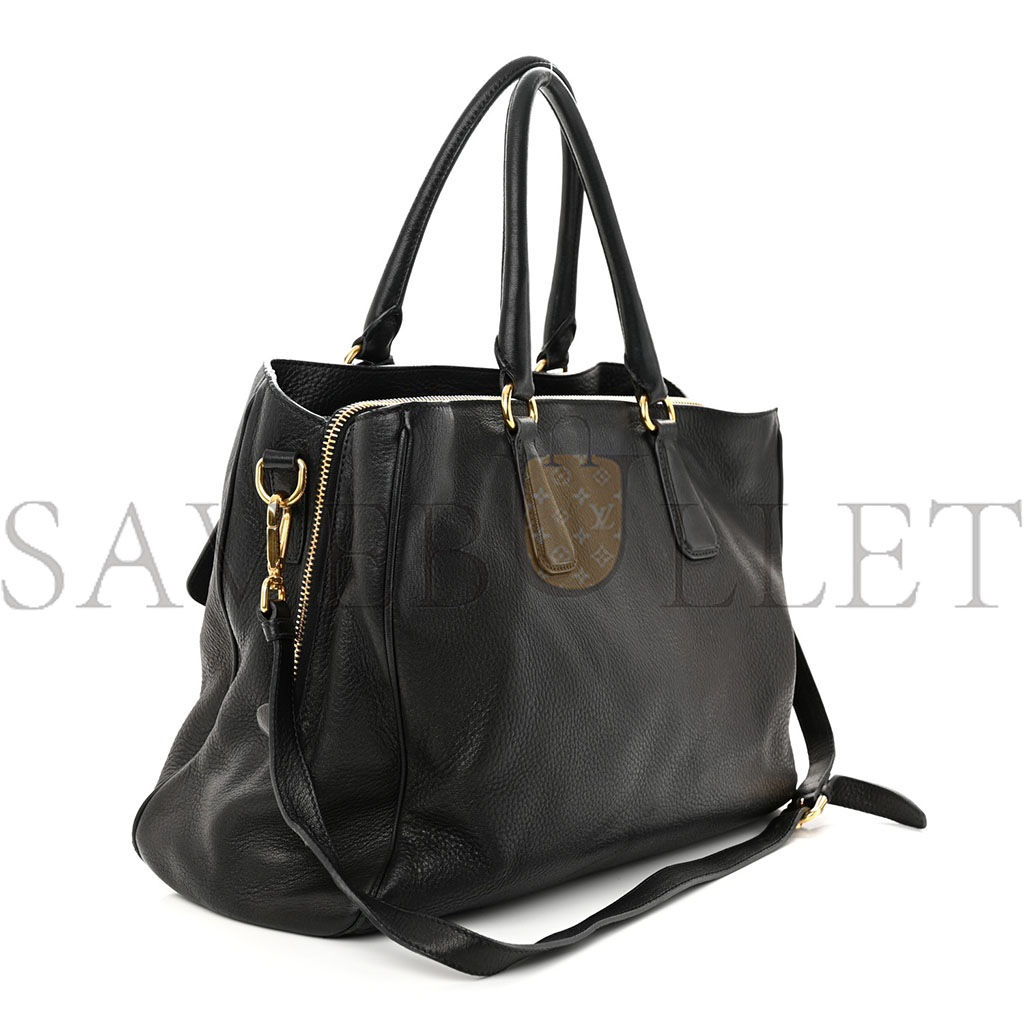 PRADA VITELLO DAINO TOTE BLACK (39*28*17cm)