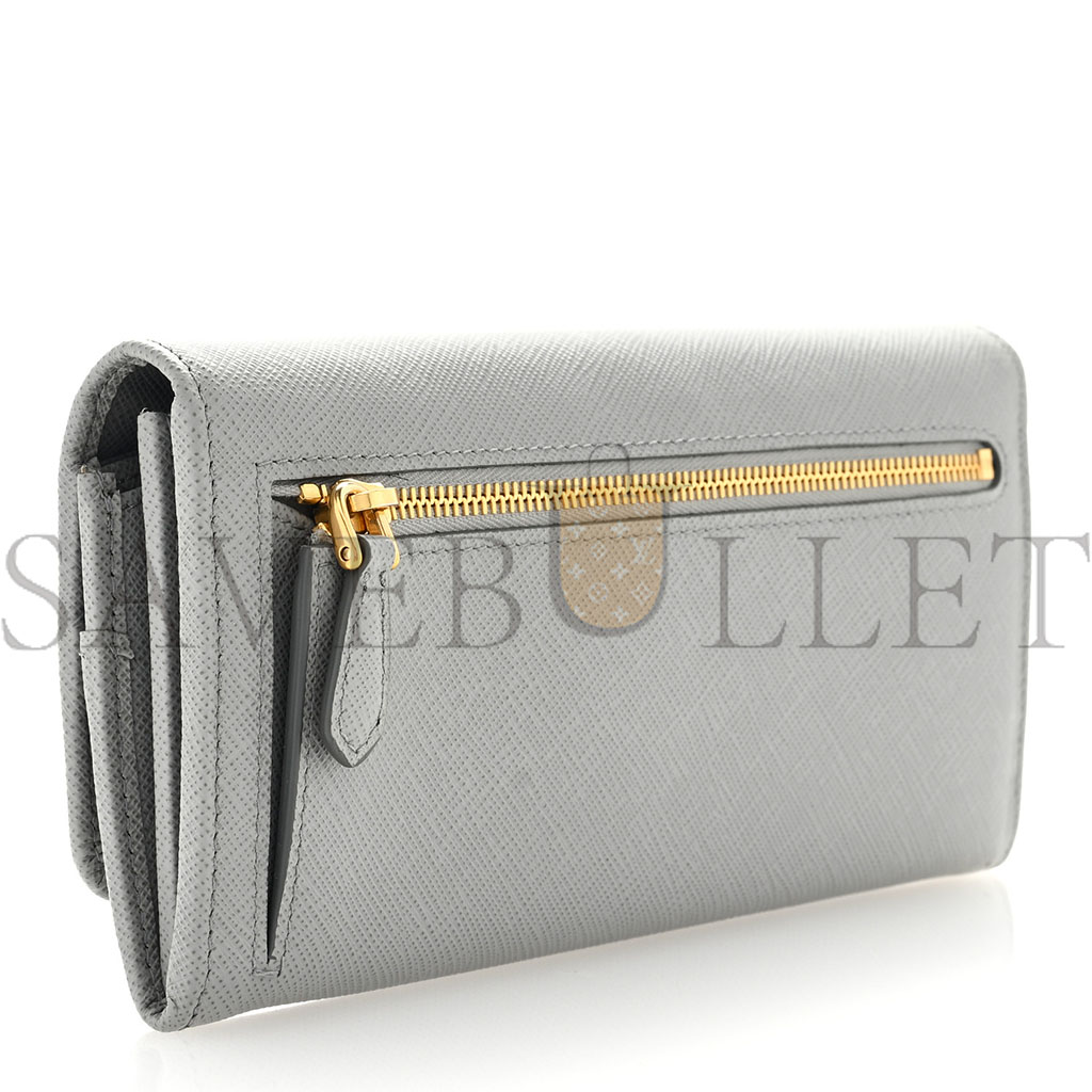 PRADA SAFFIANO CONTINENTAL FLAP WALLET MARMO (18*10*3cm)