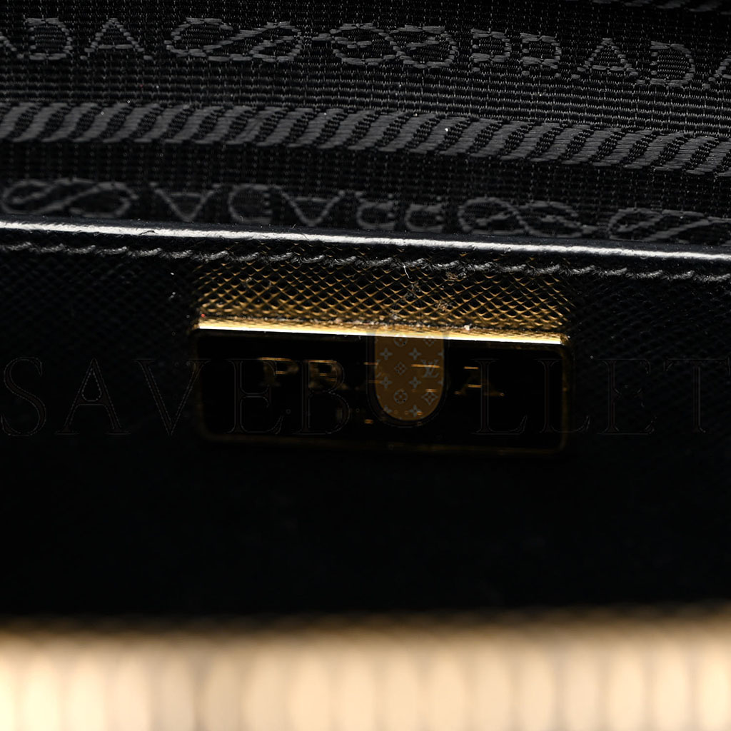 PRADA SAFFIANO MEDIUM GALLERIA DOUBLE ZIP TOTE BLACK (32*20*14cm)