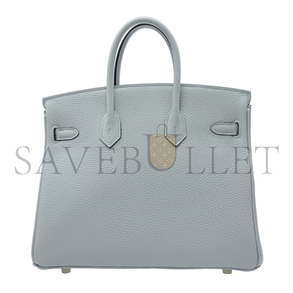 HERMES BIRKIN 25 TOGO LEATHER HAZE BLUE SILVER BUCKLE BAG BK258UTGSS (25*20*13cm)