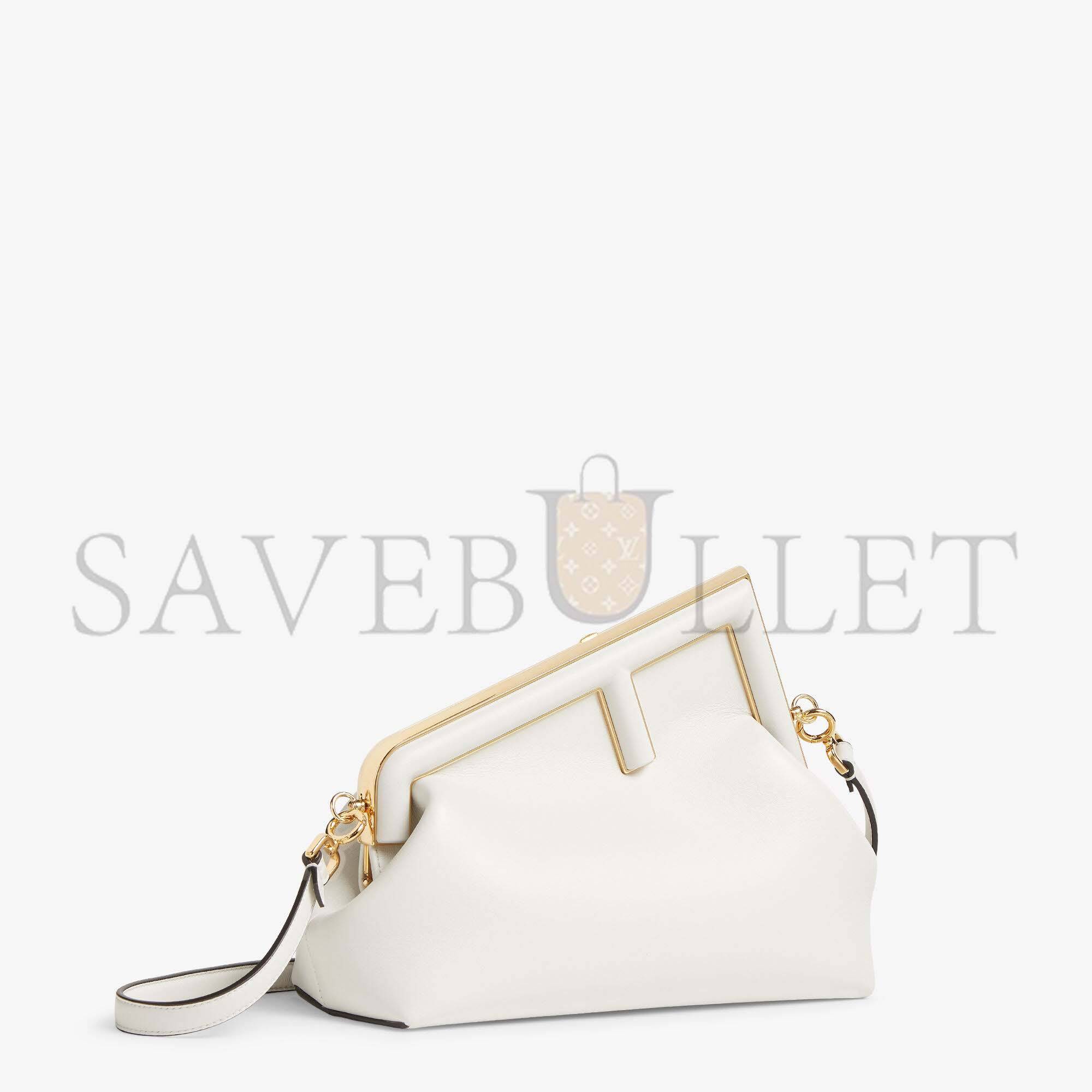 FENDI FIRST MIDI - WHITE LEATHER BAG 8BP137ABVEF0QVL (30*20*14cm)