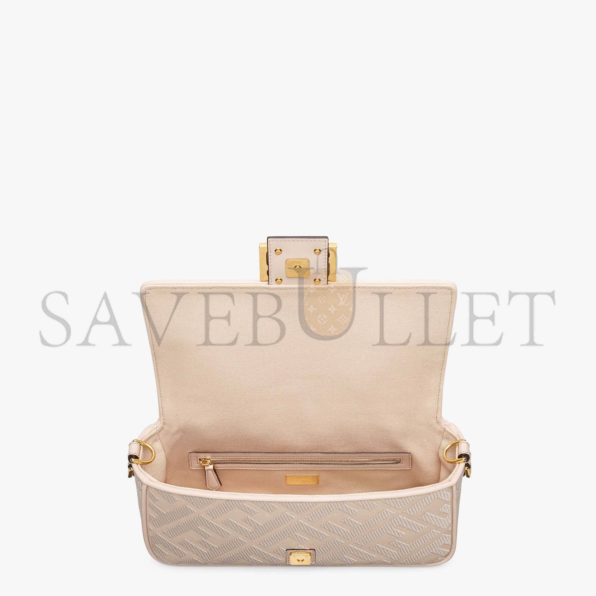 FENDI BAGUETTE - PINK FF CANVAS BAG 8BR600AC9OF1F7L (27*15*6cm)