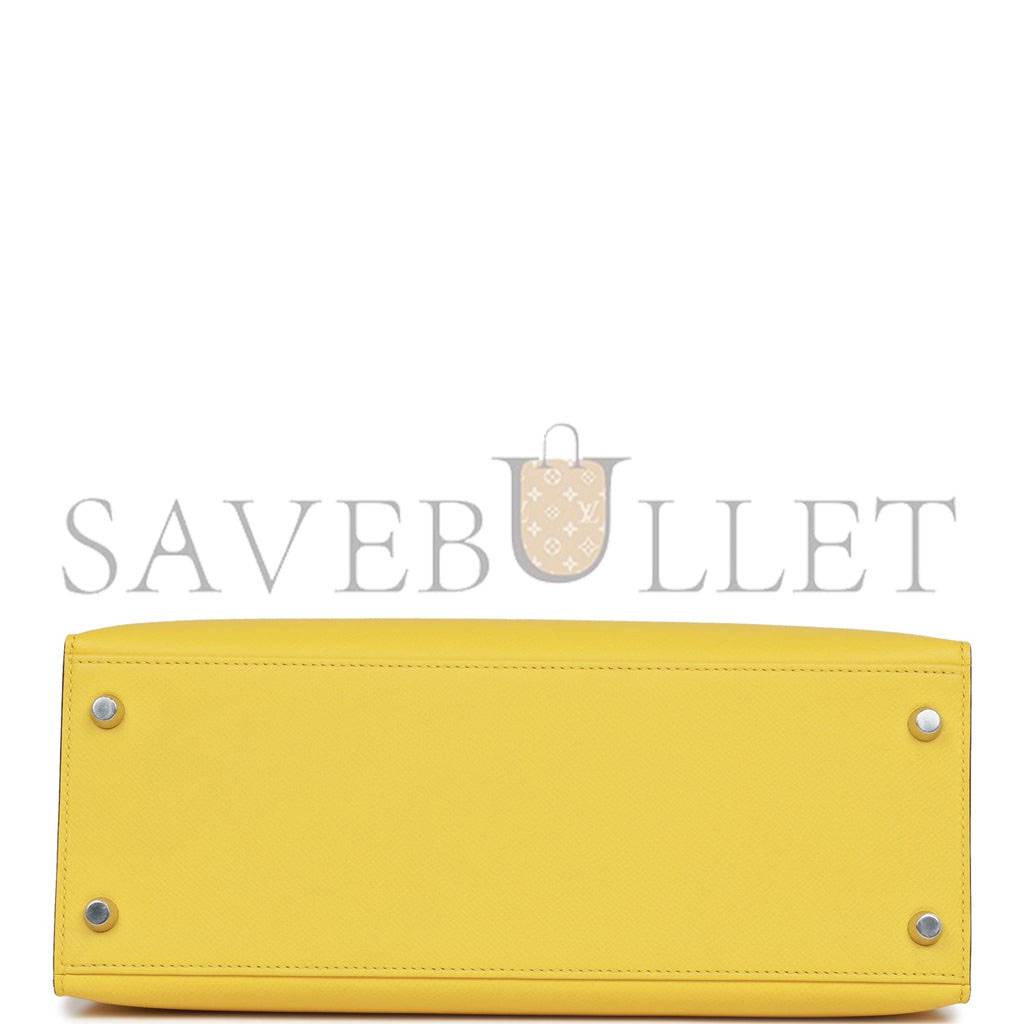 HERMES KELLY SELLIER 28 JAUNE DE NAPLES EPSOM PALLADIUM HARDWARE (28*22*10cm)