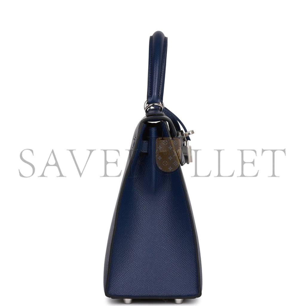 HERMES KELLY SELLIER 25 BLEU SAPHIR EPSOM PALLADIUM HARDWARE   (25*17*7cm)