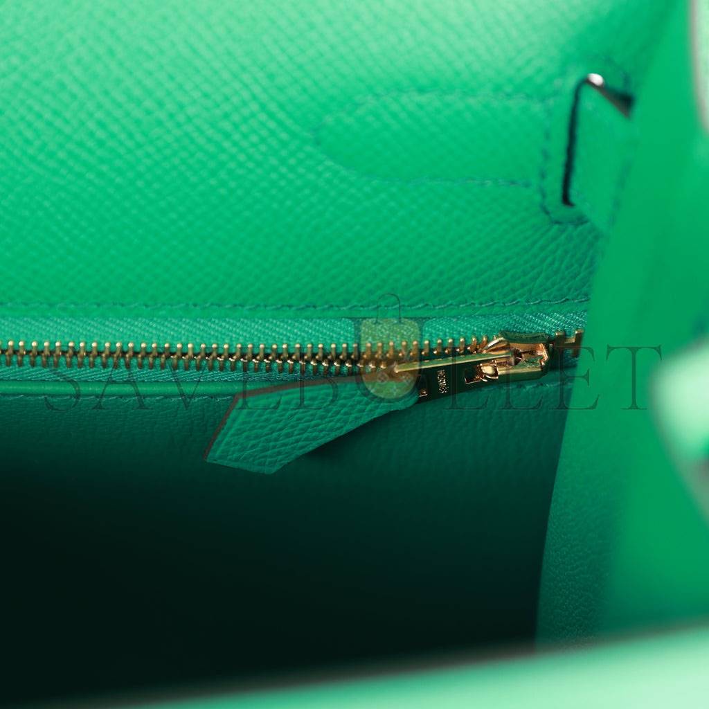 HERMES KELLY SELLIER 28 VERT JADE EPSOM GOLD HARDWARE (28*22*10cm)