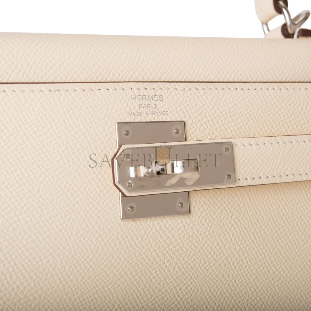 HERMES KELLY SELLIER 28 NATA VERSO EPSOM PALLADIUM HARDWARE (28*22*10cm)