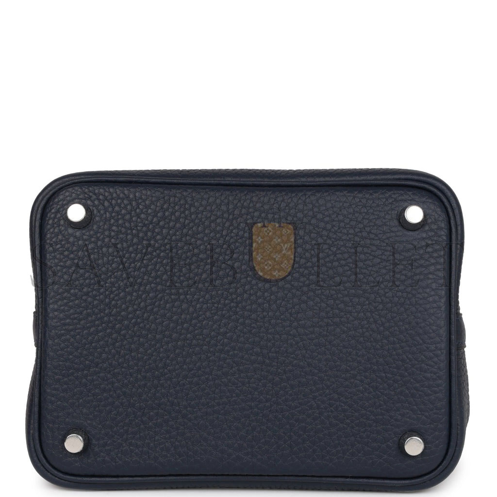 HERMES PICOTIN LOCK 18 BLEU NUIT CLEMENCE PALLADIUM HARDWARE (18*13*18cm)