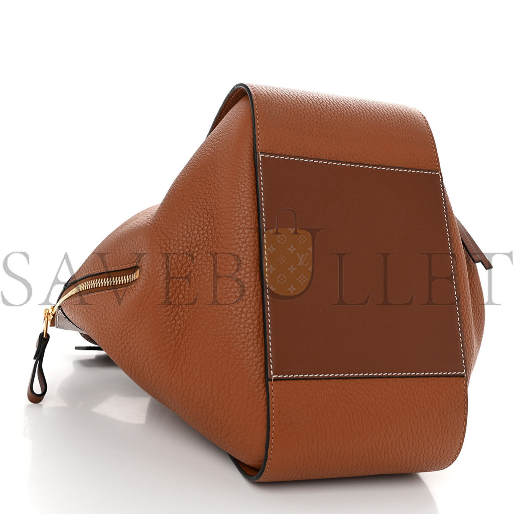 LOEWE GRAINED CALFSKIN SMALL HAMMOCK SHOULDER BAG TAN (30*25*13.5cm)