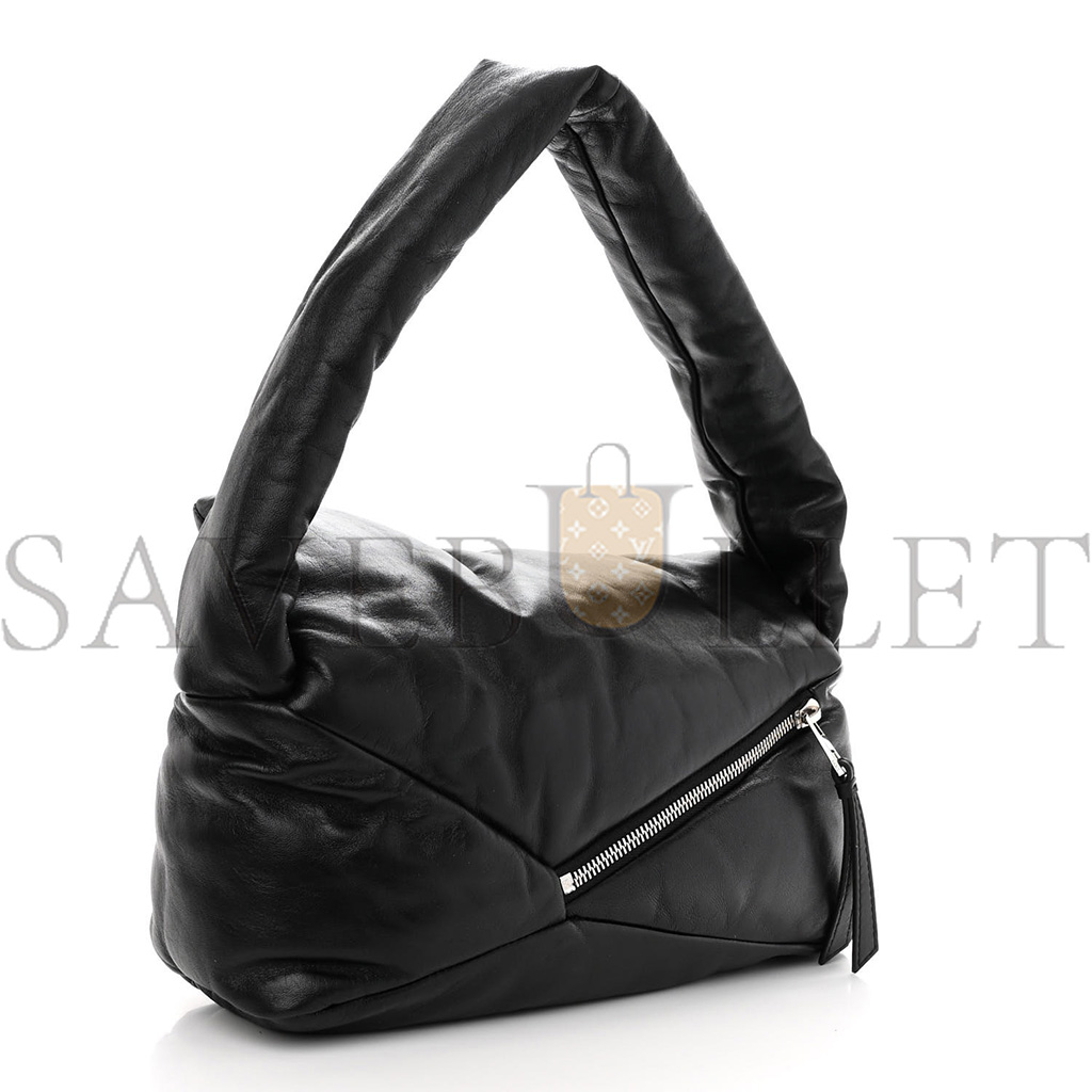 LOEWE SHINY NAPPA PUFFER PUZZLE HOBO BLACK (28*13*10cm)