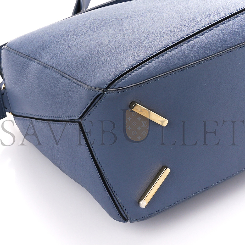 LOEWE CALFSKIN MEDIUM PUZZLE BAG BLUE (29*19.5*14cm)