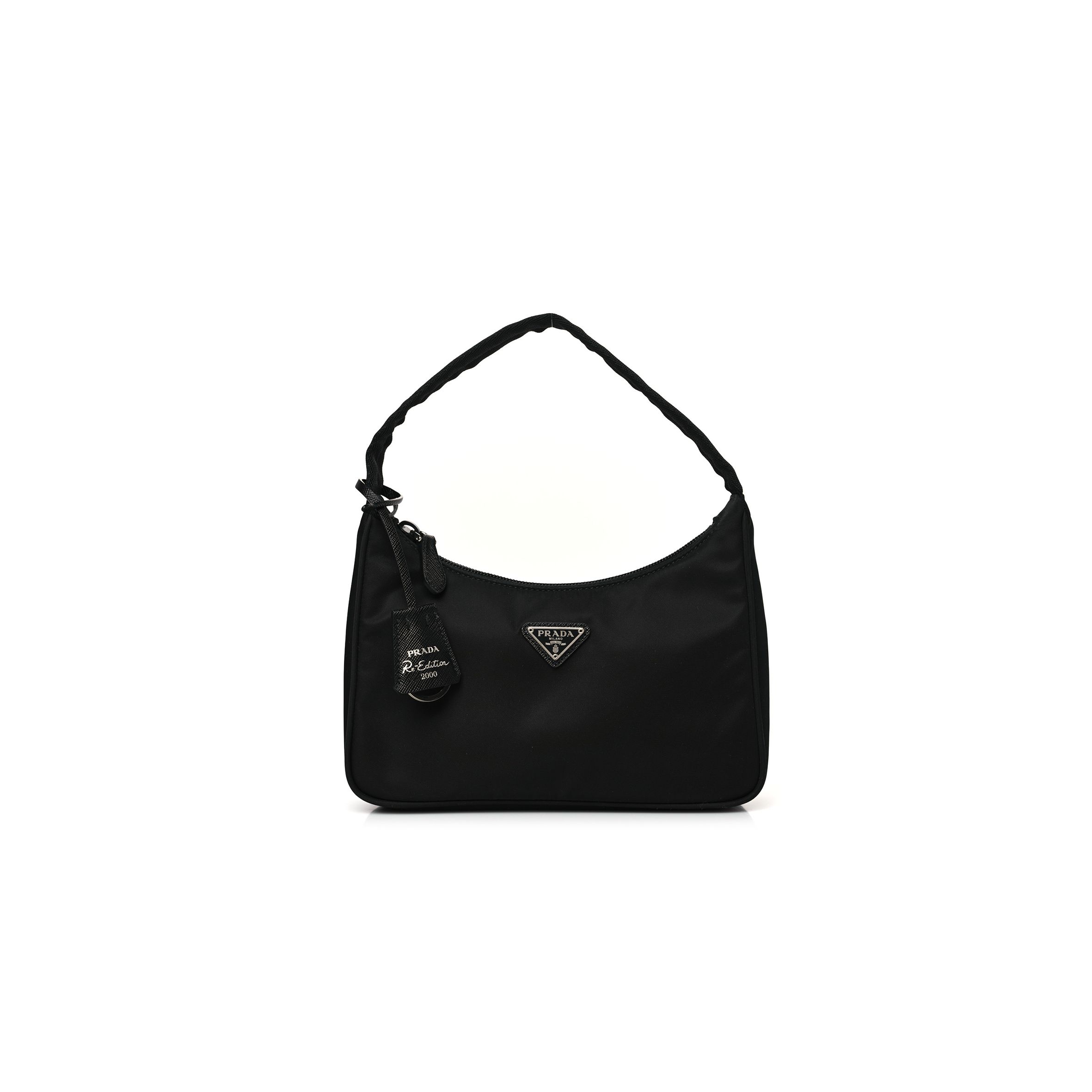 PRADA TESSUTO NYLON MINI RE-EDITION 2000 BAG BLACK (23*17*5cm)