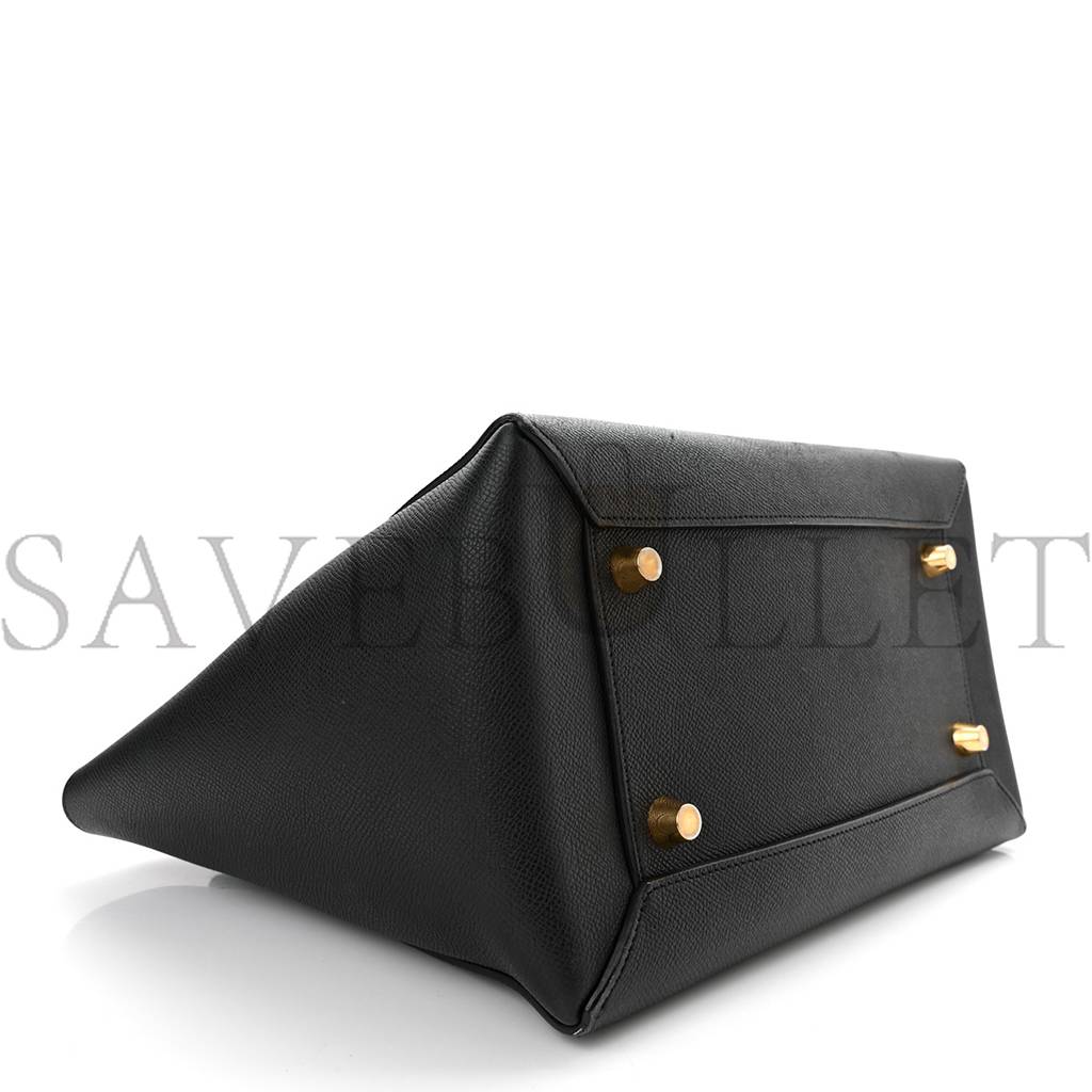 CELINE GRAINED CALFSKIN MINI BELT BAG BLACK (28*23*17cm)