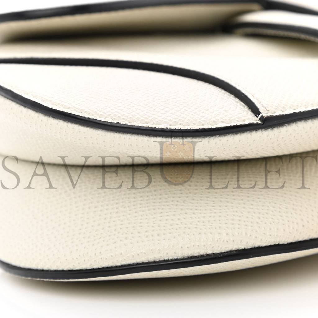 DIOR GRAINED CALFSKIN MINI SADDLE BAG WHITE (17*17*3.8cm)