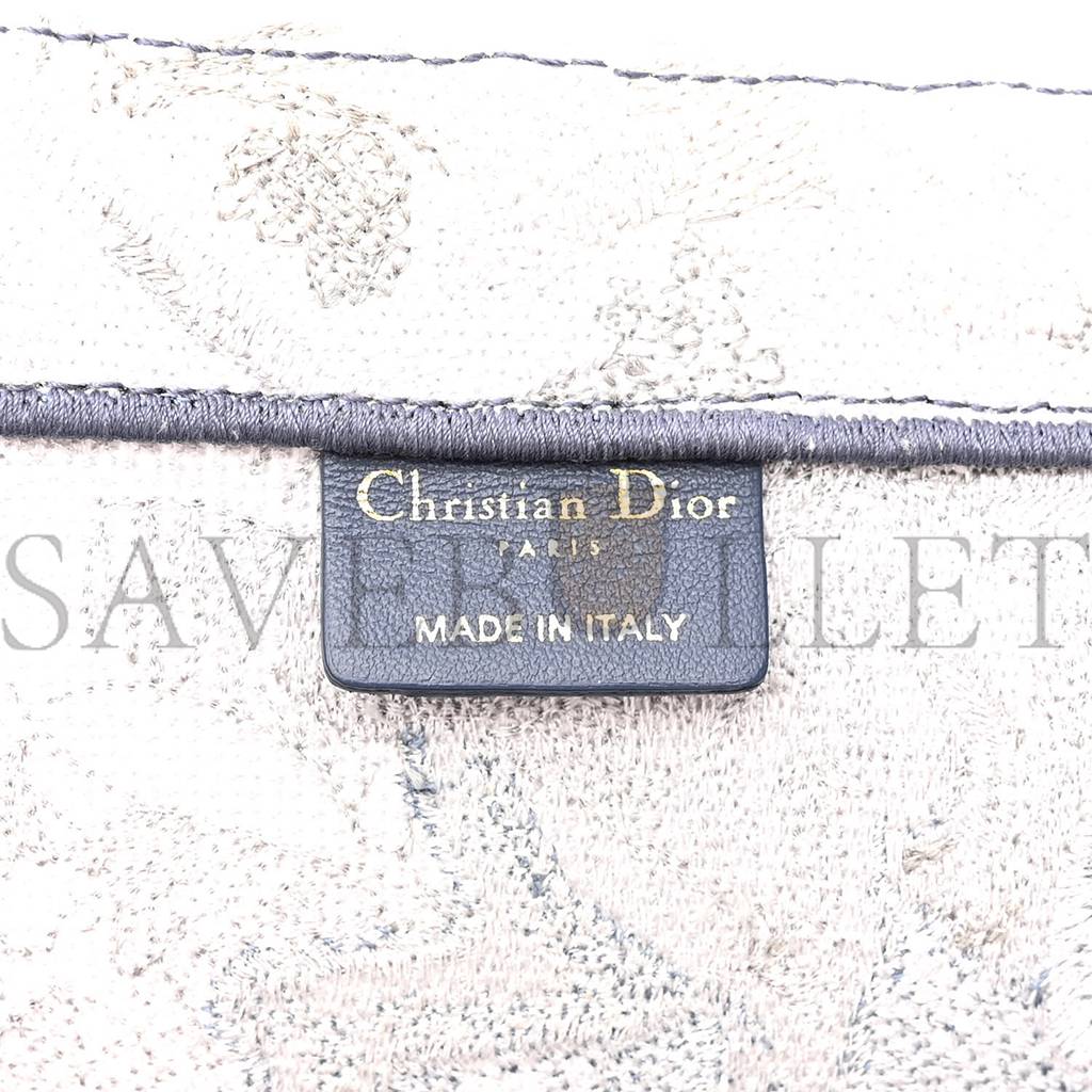 DIOR GRADIENT CANVAS EMBROIDERED LARGE DIORIVIERA TOILE DE JOUY BOOK TOTE BLUE (41*34*17.1cm)