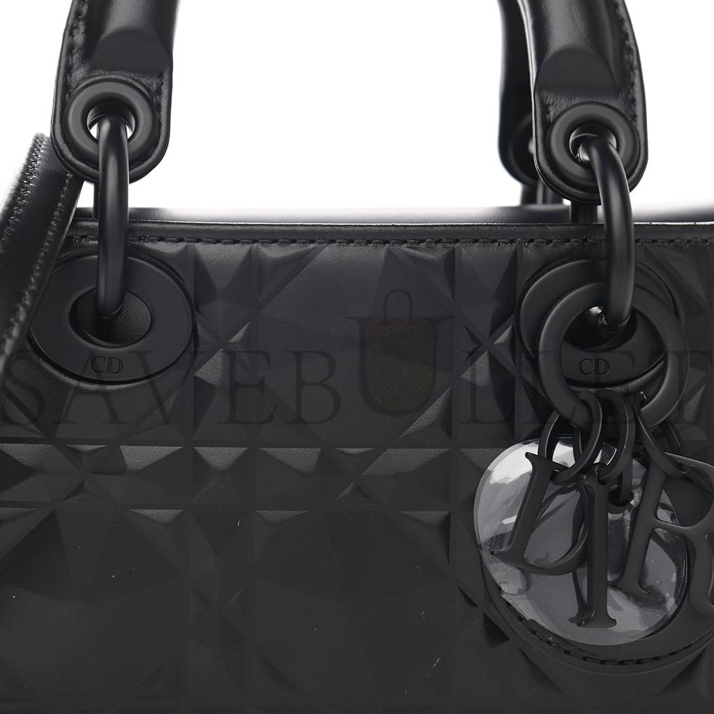 DIOR CALFSKIN CANNAGE DIAMOND MICRO LADY D-JOY BLACK (17*10*8.9cm)