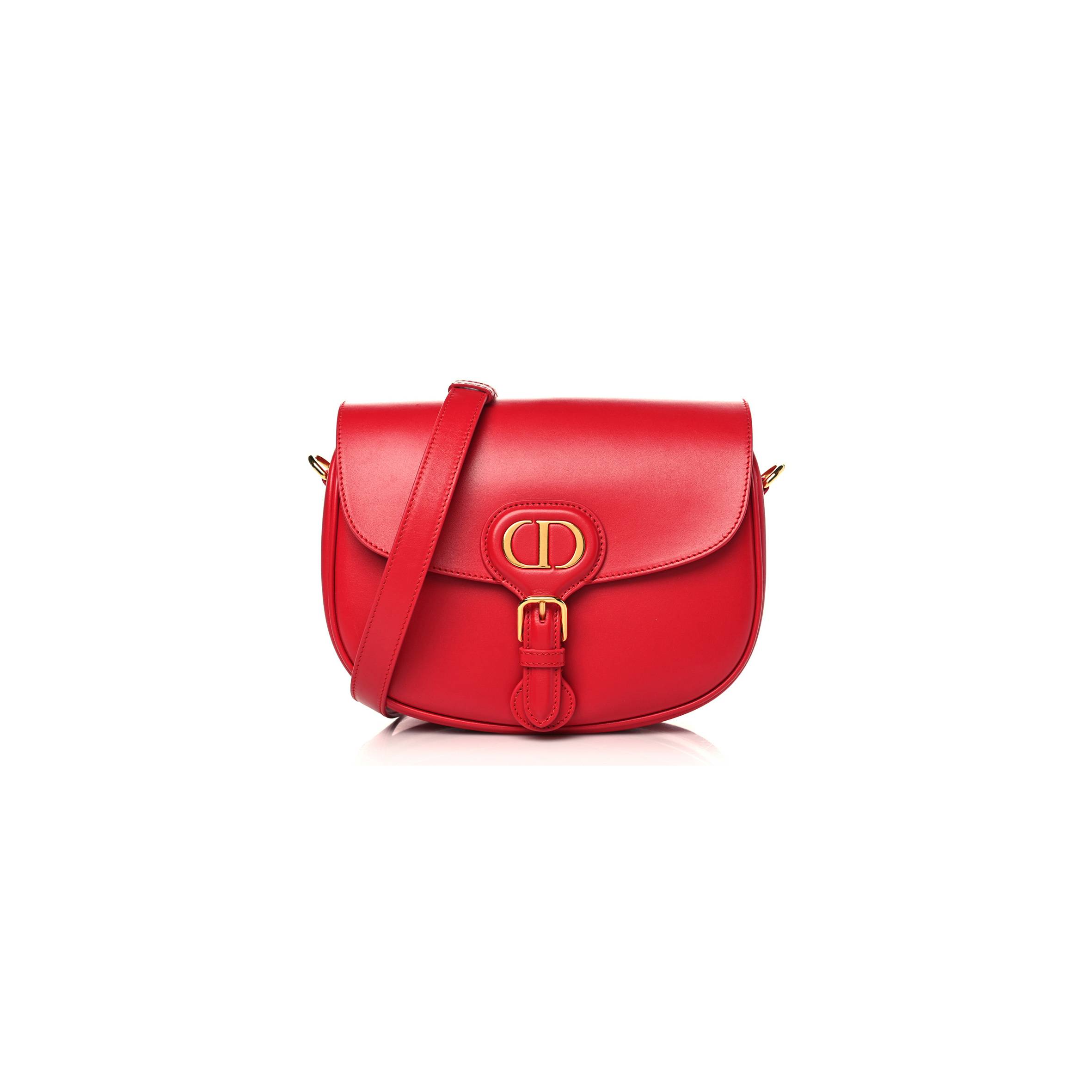 DIOR BOX CALFSKIN MEDIUM BOBBY FLAP RASPBERRY (22*17*7cm)